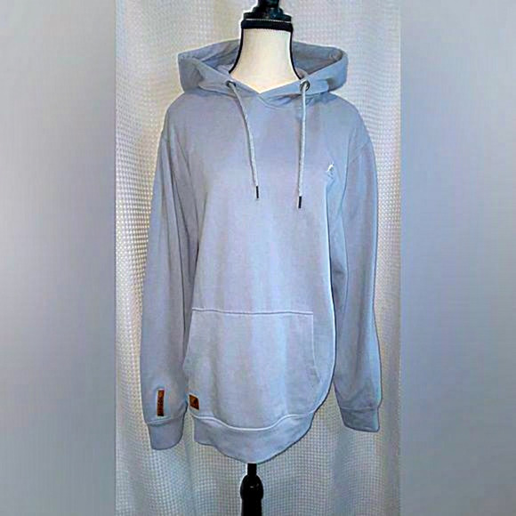 Woman’s Kangol‎ baby blue cotton blend fleece hoodie size XL fits like medium - Picture 1 of 14